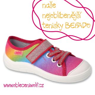 🌈Naše nejoblíbenější dívčí tenisky BEFADO v duhových barvách🌈 najdete v našem e-shopu pod kódy 351X011 a 351Y011....